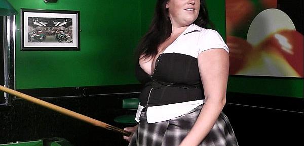  Cheating bbw in fishnets on the pool table